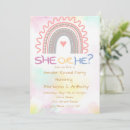 Search for rainbow gender reveal invitations Girl or boy