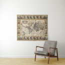Search for world map tapestries Vintage