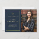 Search for law school graduation announcement cards Navy gold