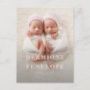 Search for twin pregnancy announcement postcards Typography