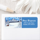 Search for winter scene return address labels Evergreen