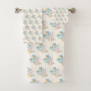 Search for blue flowers bath towels Watercolor