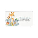 Search for jungle animals return address labels Girl
