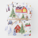Search for village christmas wrapping paper Retro
