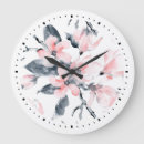 Search for pink floral pattern clocks Botanical