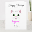 Search for white cat birthday cards Cute