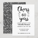 Search for cheers to 60 years birthday invitations Black and white