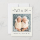 Search for twin birth announcement cards Twice the love