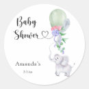 Search for baby shower elephant stickers Watercolor