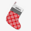 Search for red and black plaid christmas stockings Rustic