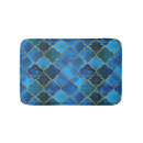 Search for moroccan quatrefoil pattern bath mats Blue