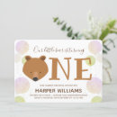 Search for baby bear birthday invitations Baby girl