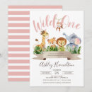 Search for wild jungle baby shower invitations Pink