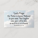 Search for prayer business cards The lord's prayer