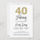 Search for gold glitter 40th birthday invitations Modern