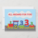 Search for train 3rd birthday invitations Three