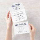 Search for blue and white wedding invitations Monogrammed