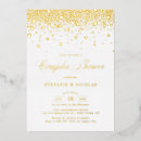 Search for gold confetti bridal shower invitations Typography