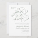 Search for nothing fancy just love invitations Sage green