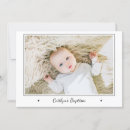 Search for black white photo christening invitations Simple