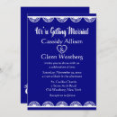 Search for navy blue lace wedding invitations Blue and white