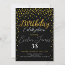 Search for golden birthday invitations Black