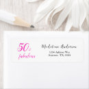 Search for 50th birthday return address labels Pink and black