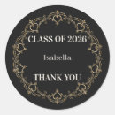 Search for gold and black graduation stickers Graduation thank you