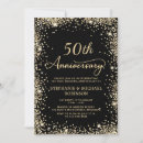 Search for 50 years married invitations Black and gold