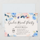 Search for floral gender reveal invitations Blue