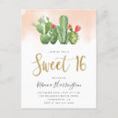 Search for cactus sweet 16 invitations Modern