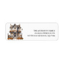 Search for haunted house return address labels Halloween