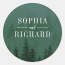 Search for green tree wedding stickers Mountain