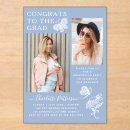 Search for blue and white graduation invitations Graduate