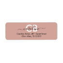 Search for pink monogram return address labels Elegant