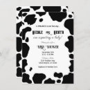 Search for black cow baby shower invitations Western