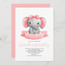 Search for elephant girl birthday invitations Little peanut