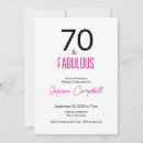 Search for seventy and fabulous invitations Minimal typography simple