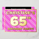 Search for pink 65th birthday invitations Feminine
