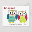 Search for owls save the dates Colourful