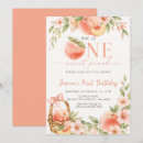 Search for one sweet peach birthday invitations Modern