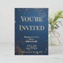 Search for mens blue and gold birthday invitations Masculine