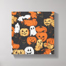 Search for black and orange canvas prints Pumpkin