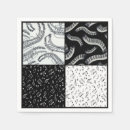 Search for musical notes napkins Black and white
