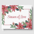 Search for winter wedding guest books Poinsettia