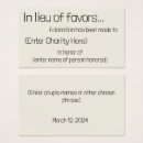 Search for in lieu Donation