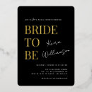 Search for sophisticated bridal shower invitations Black and gold