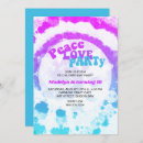 Search for tie dye party invitations Hippie