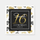 Search for black and gold sweet sixteen napkins Sweet 16 birthday