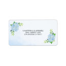 Search for blue hydrangea return address labels Floral
